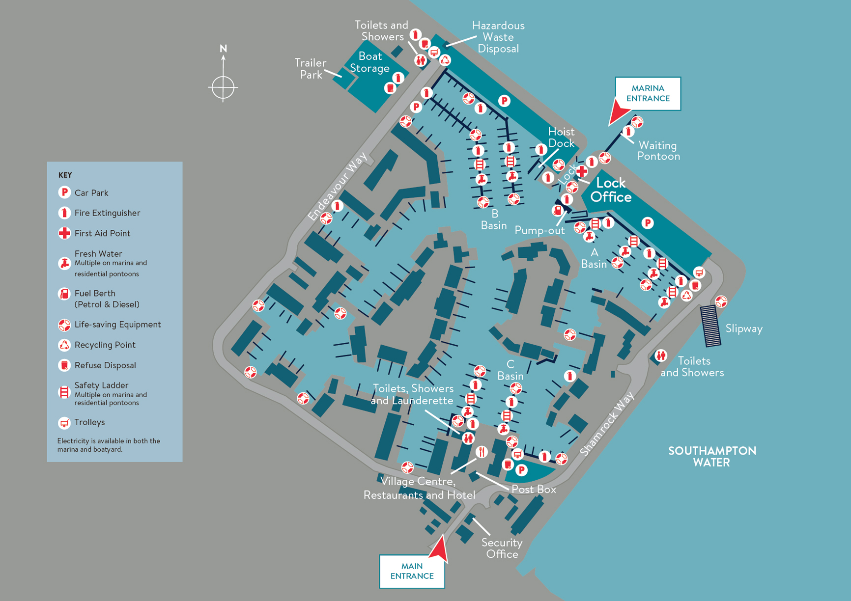 Hythe Marina map